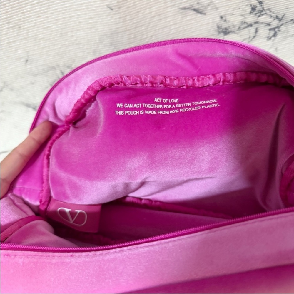 Valentino Beauty Pink Velvet Wristlet Clutch - Picture 2 of 3
